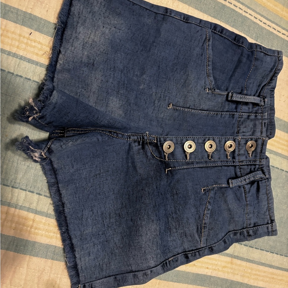 Celebrity Pink High Waist Denim Shorts - Blue